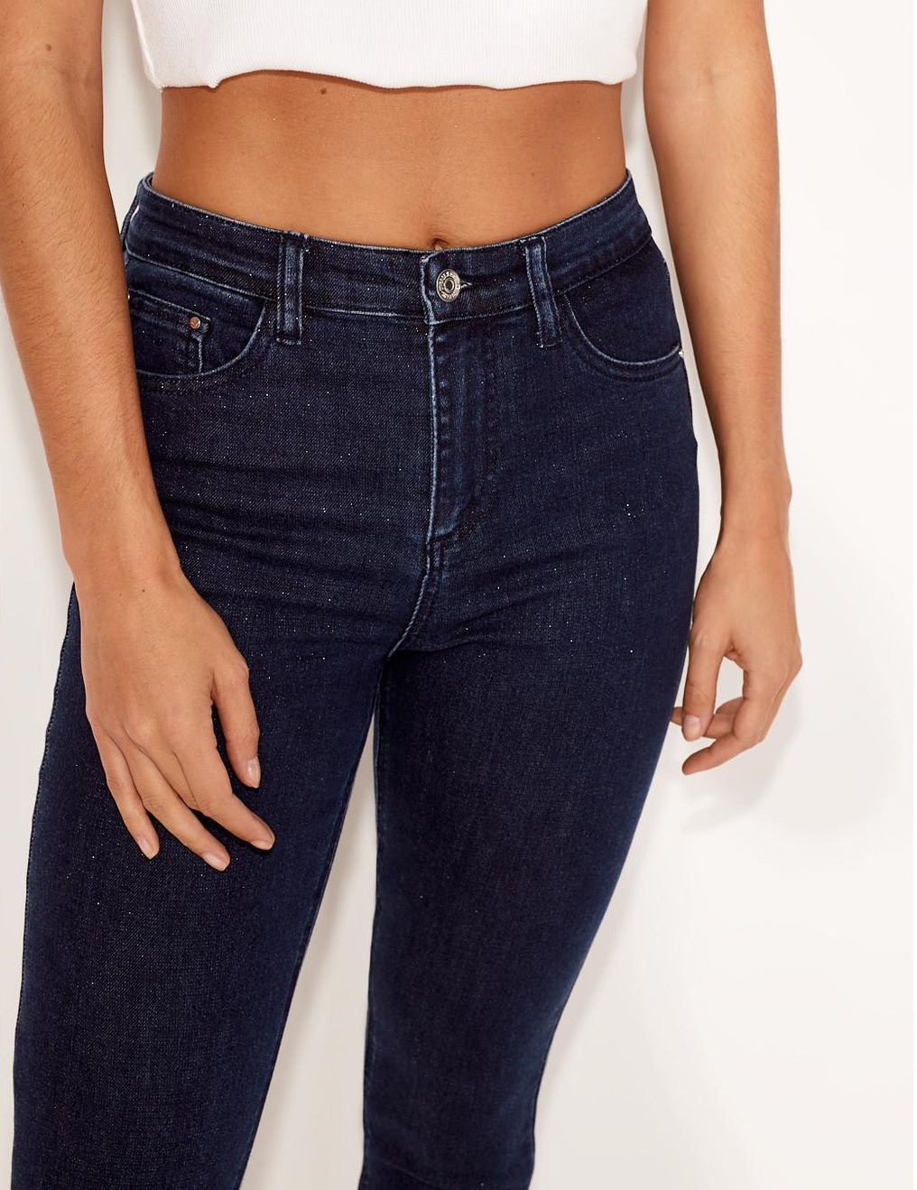 Жіночі джинси skinny fit середньої талії сині - Зображення 3