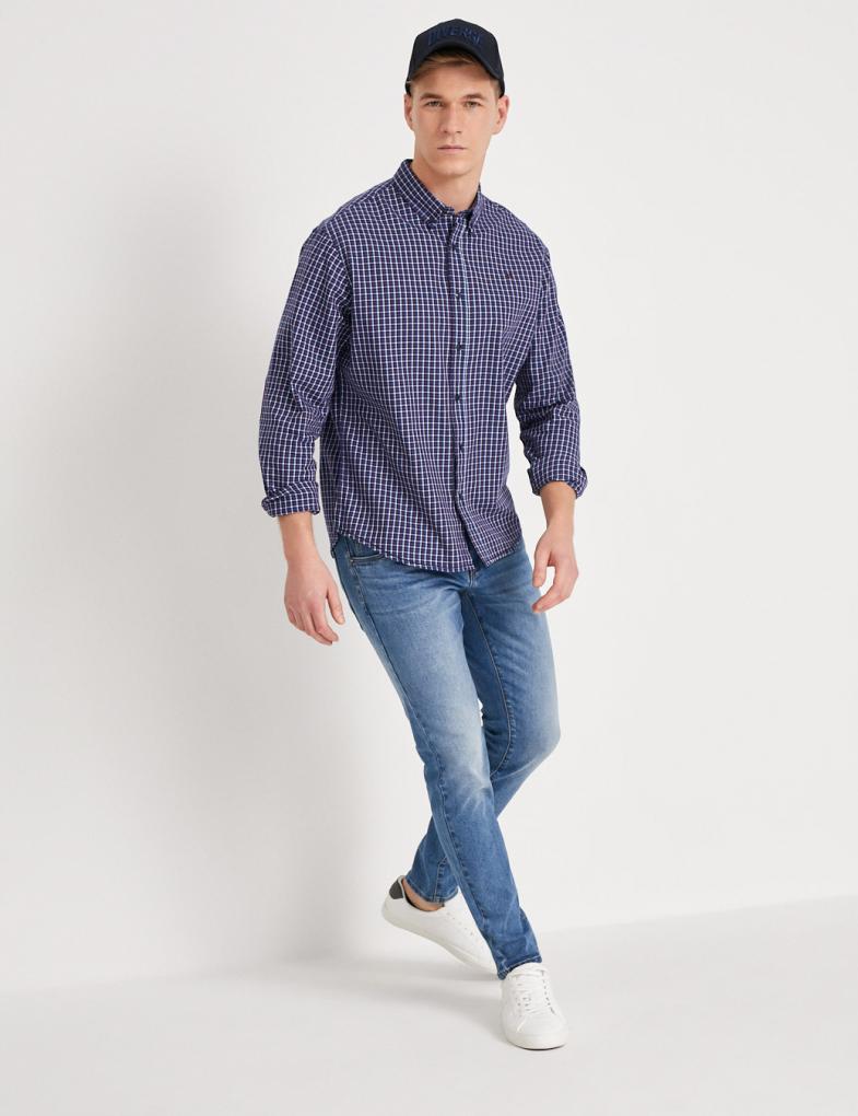 Мужские джинсы skinny fit с узкими брюками голубые