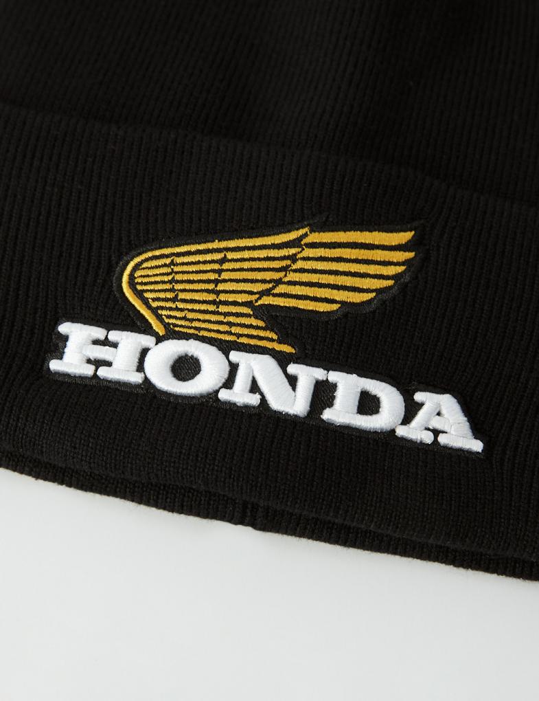 Мужская теплая шапка с логотипом HONDA черная — изображение 2