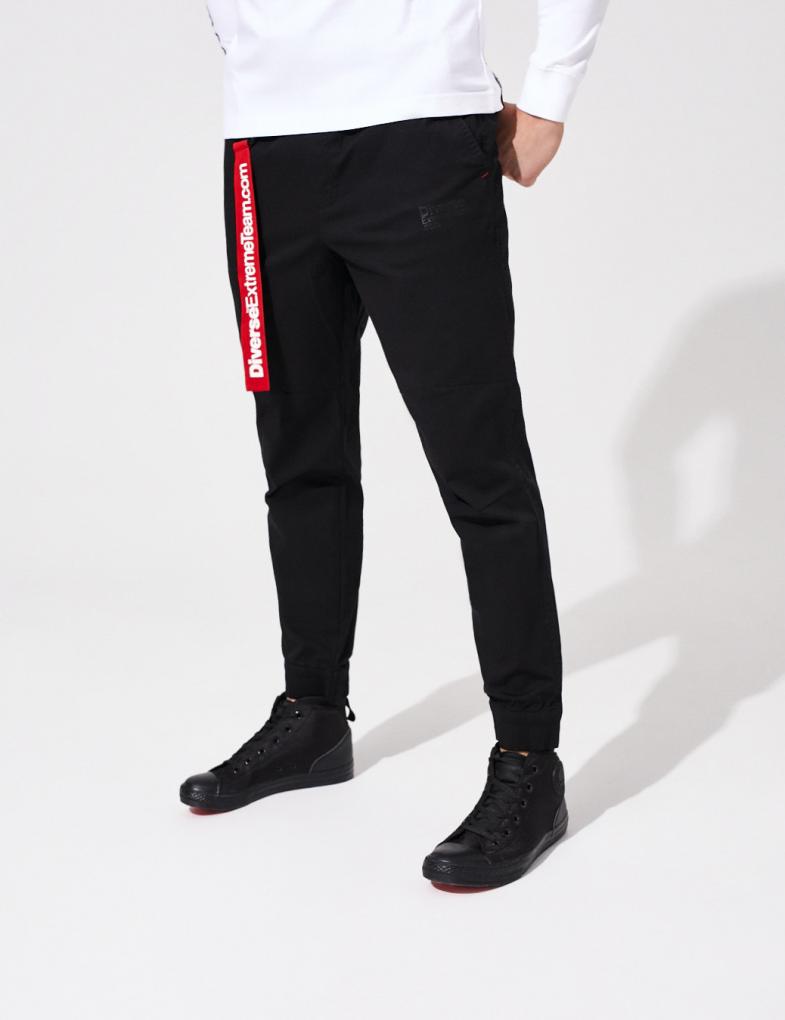 Чоловічі штани jogger fit DEXT з кишенями на блискавці чорні