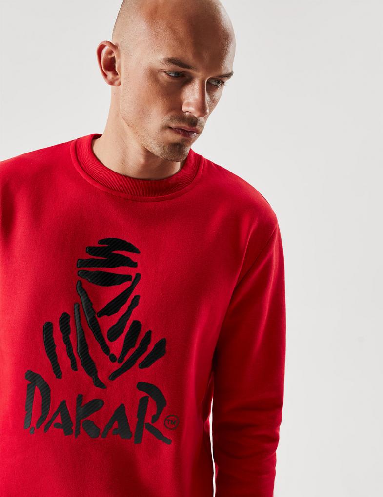 Свитшот мужской с большим логотипом Dakar красный — изображение 3