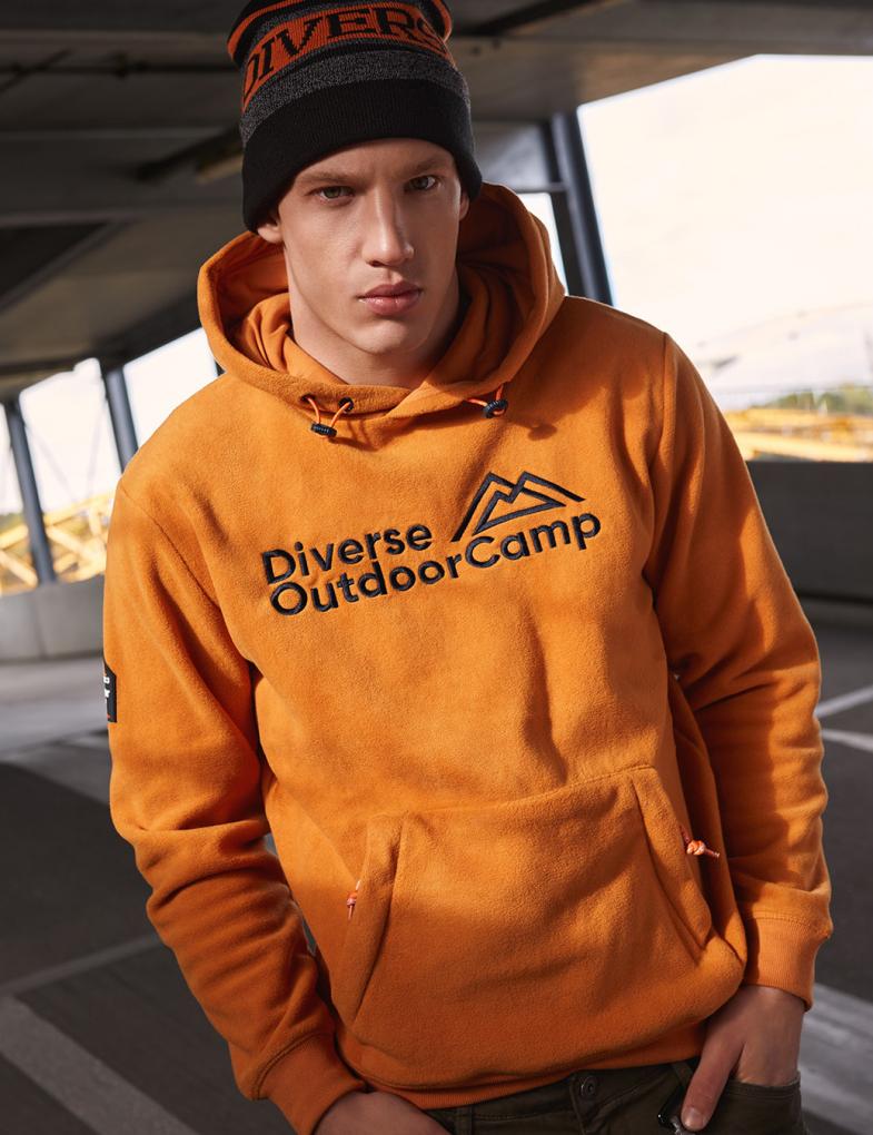 Мужской худи флисовый с вышивкой Outdoor Camp медовый