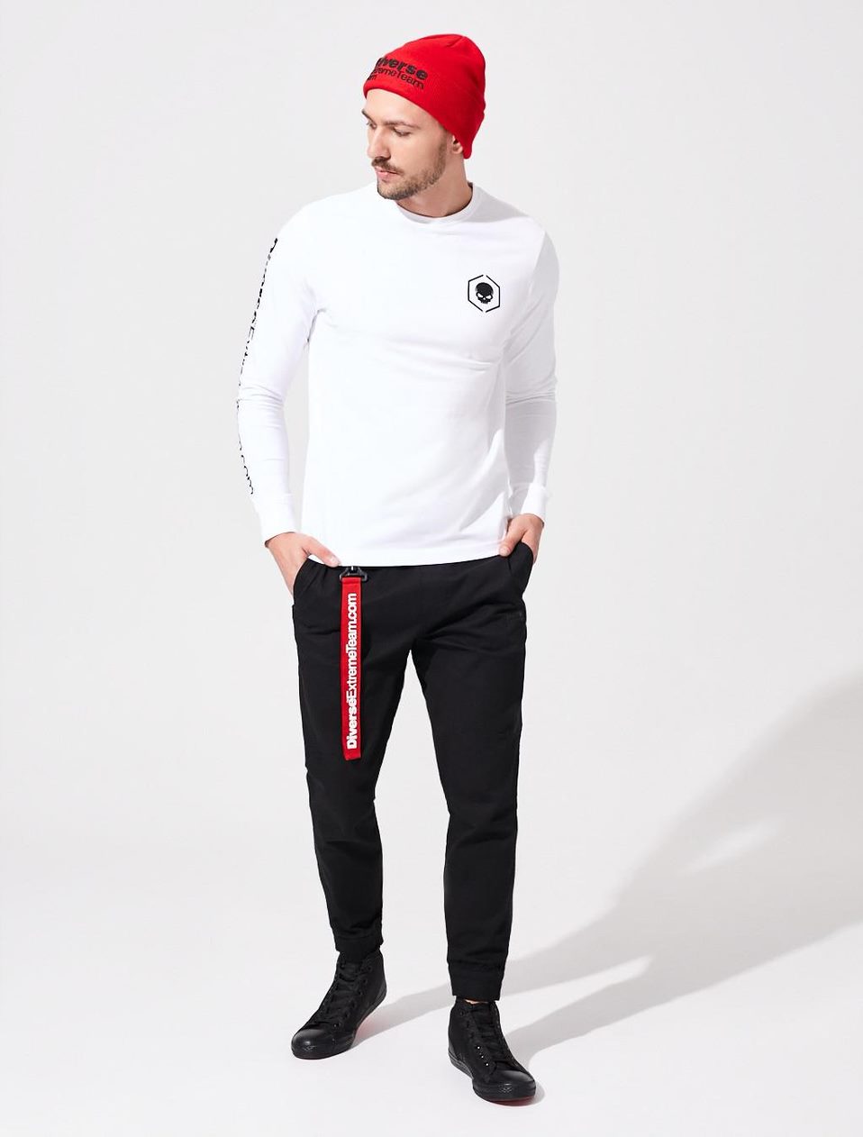 Чоловічі штани jogger fit DEXT з кишенями на блискавці чорні - Зображення 3