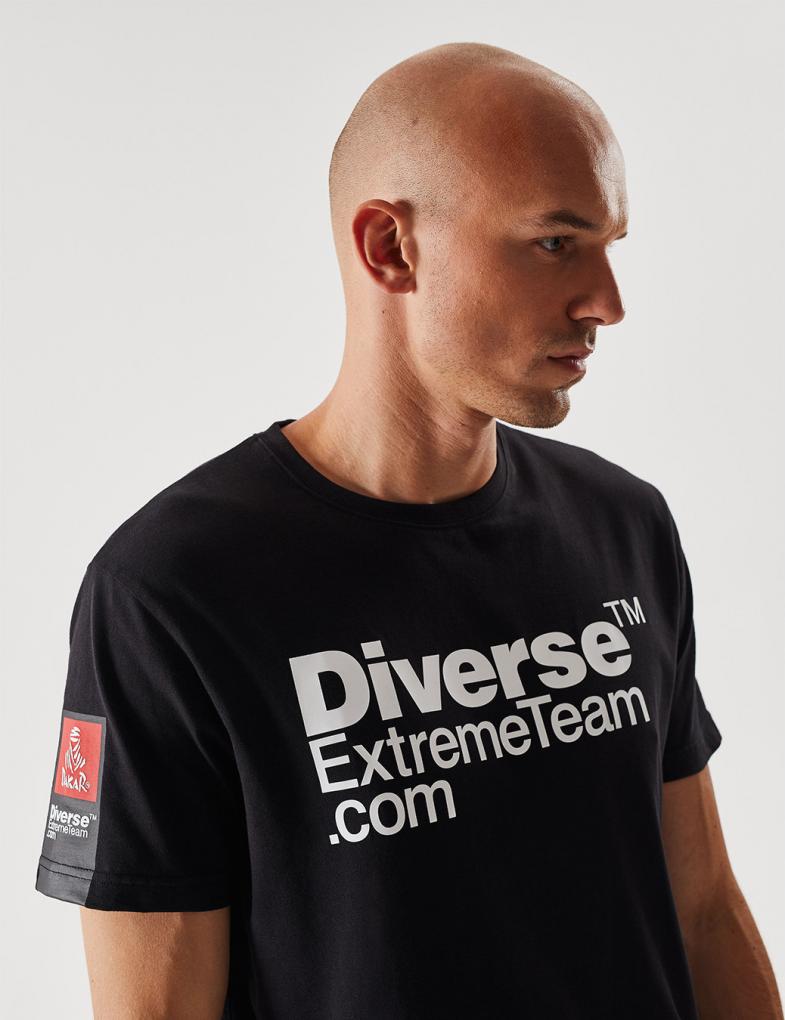 Чоловіча футболка з великим написом Diverse Extreme Team чорна - Зображення 3