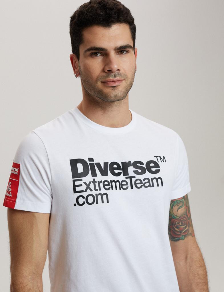 Мужская футболка с большим логотипом Diverse ExtremeTeam белая — изображение 2