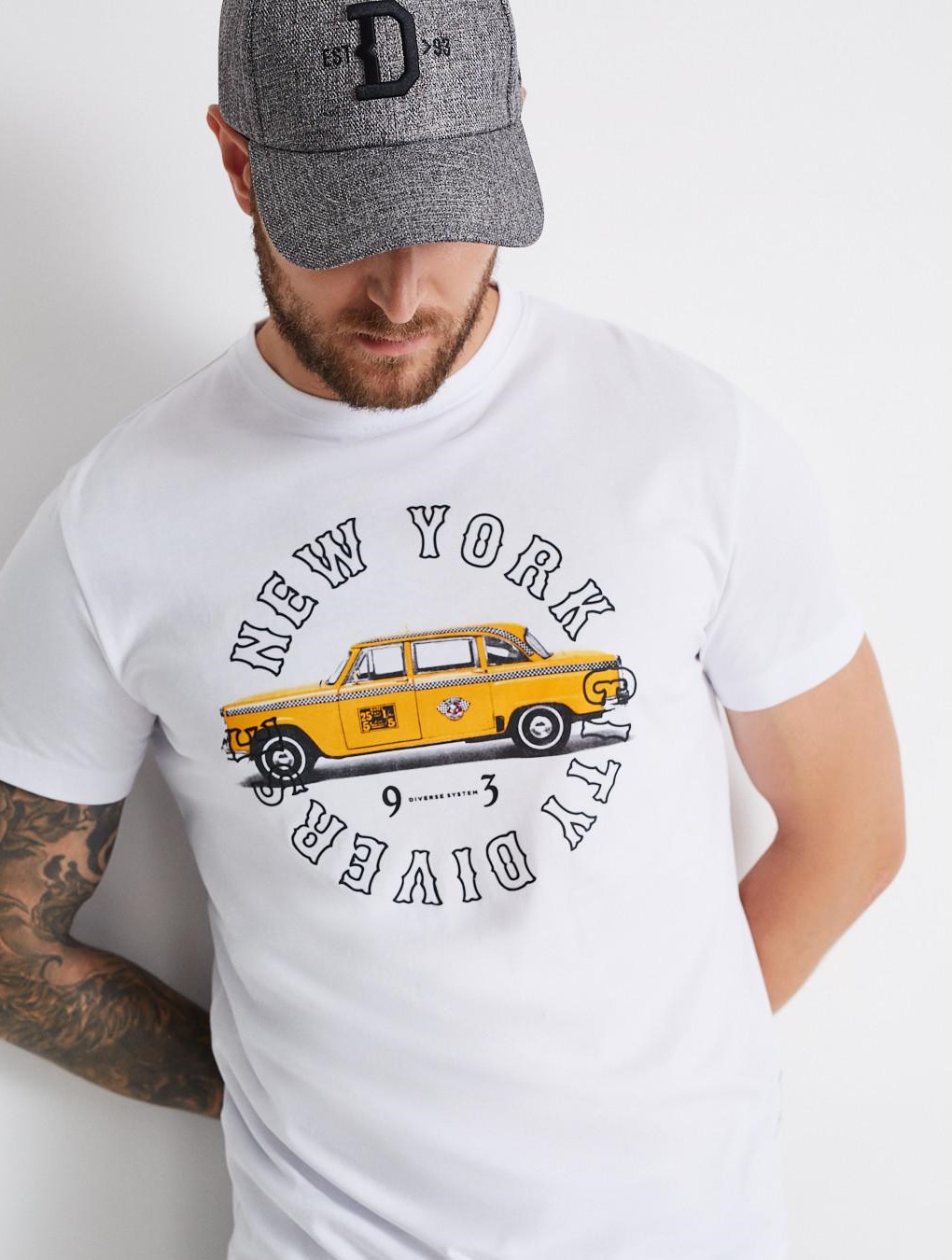 Чоловіча футболка NEW YORK з принтом біла - Зображення 3