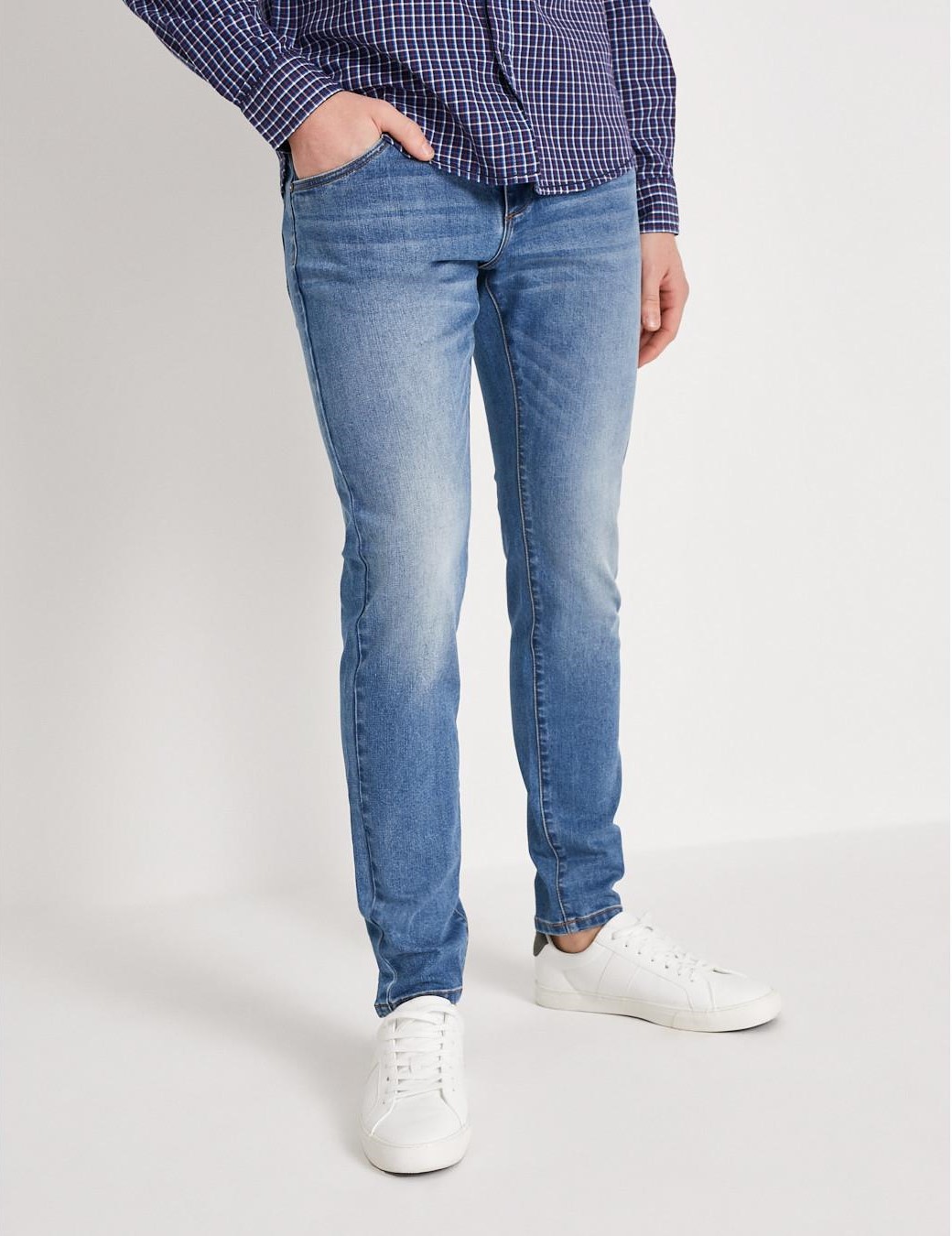 Мужские джинсы skinny fit с узкими брюками голубые — изображение 3