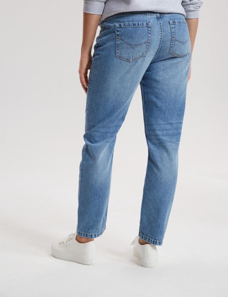Жіночі джинси бойфренди з додаванням ліоцелу блакитні - Зображення 5