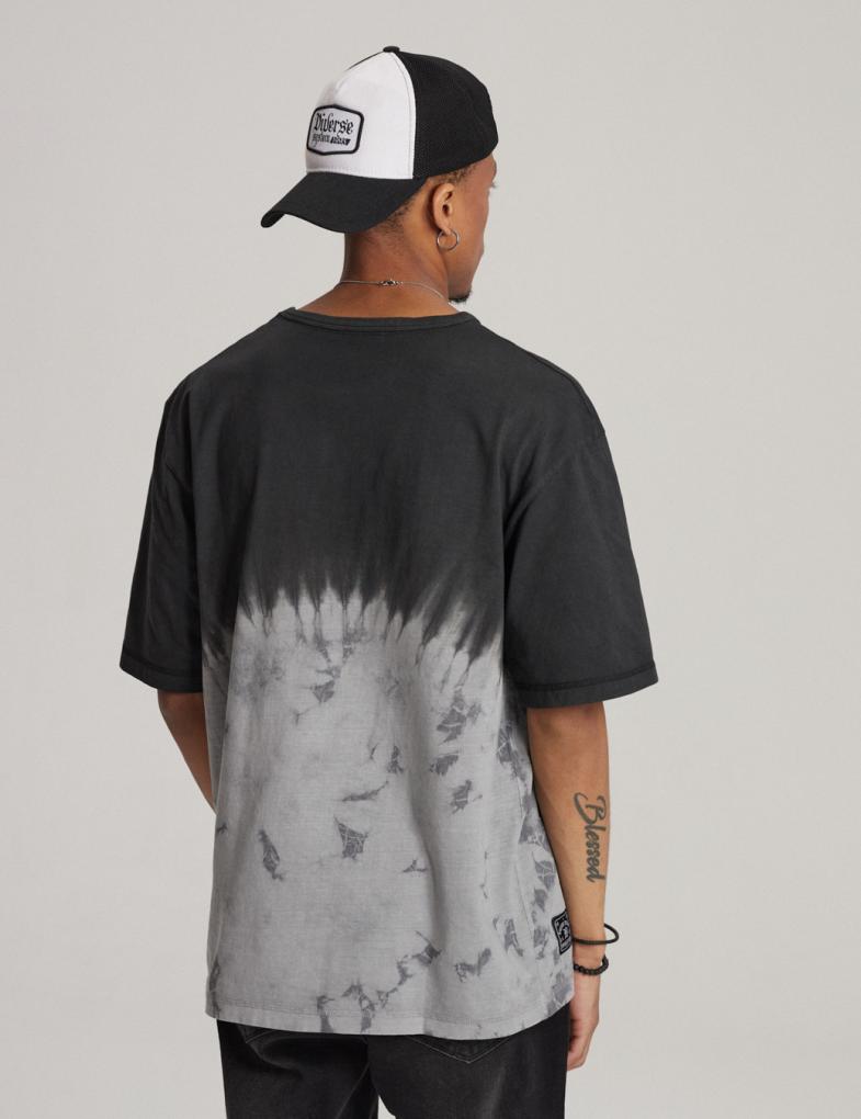 Мужская футболка oversize с эффектом тай-дай коллекции CALI черная — изображение 6
