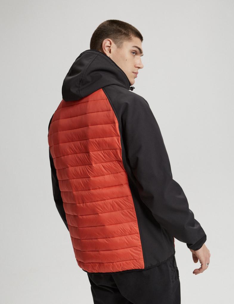 Мужская куртка softshell с утепленными стеганными вставками оранжевая — изображение 6
