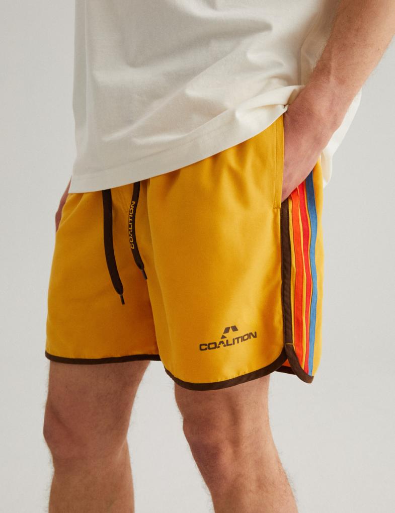 Мужские шорты-плавки в ретро стиле желтые — изображение 5