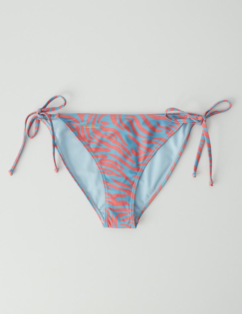 Нижняя часть женского купальника на завязках голубовато-розовая — изображение 3