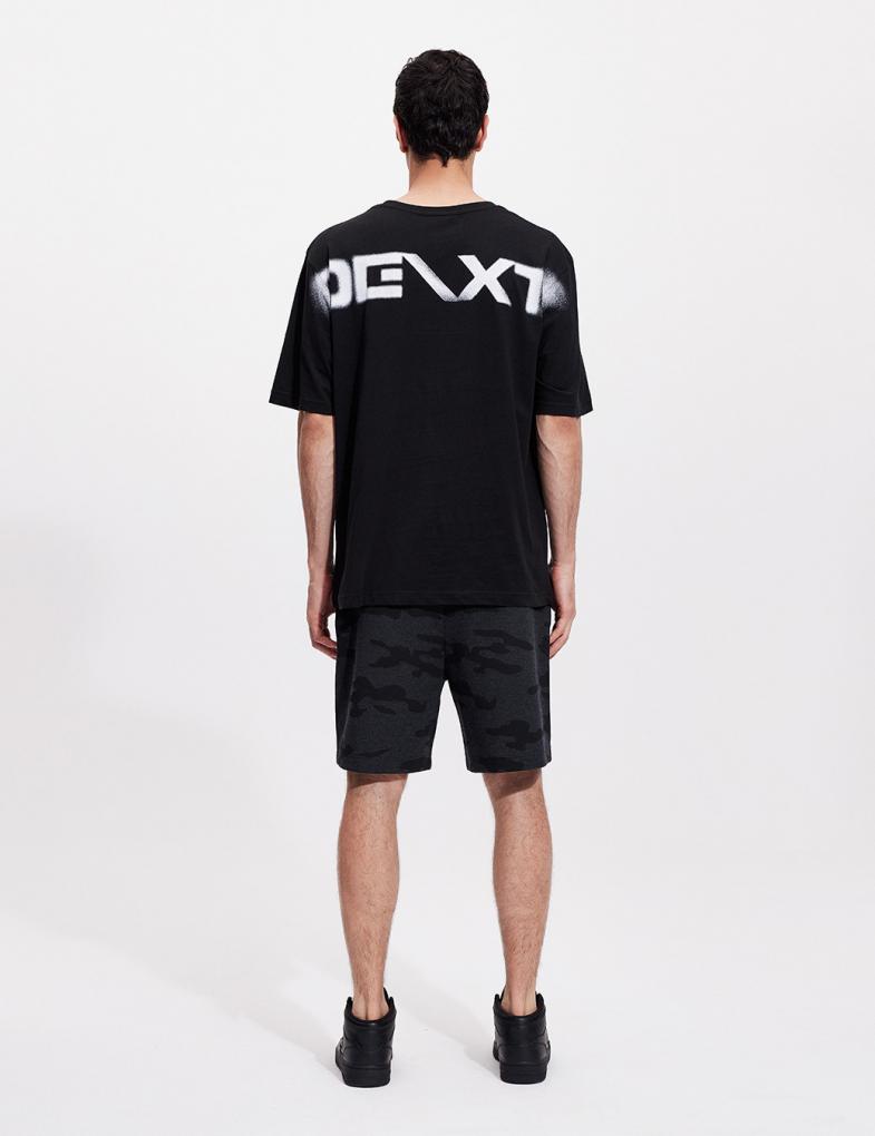 Чоловіча футболка oversize з великим принтом DEXT на спині чорна - Зображення 3