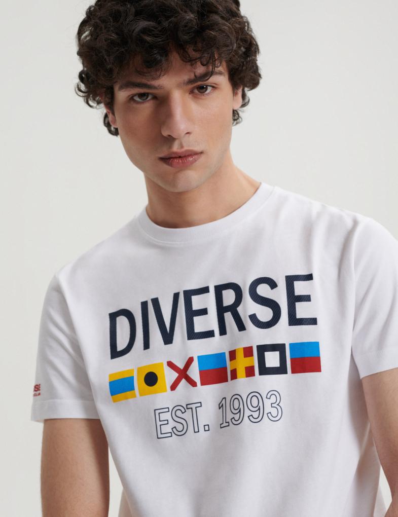 Чоловіча класична футболка з принтом Diverse біла - Зображення 4