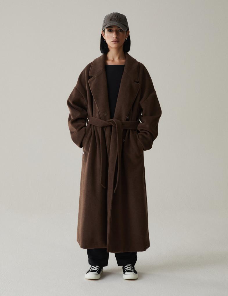 Женское пальто oversize светло-коричневый — изображение 9