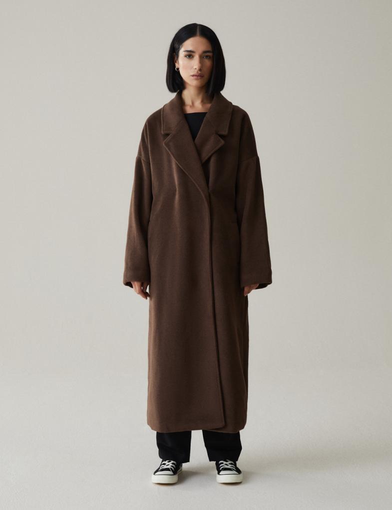 Женское пальто oversize светло-коричневый — изображение 8