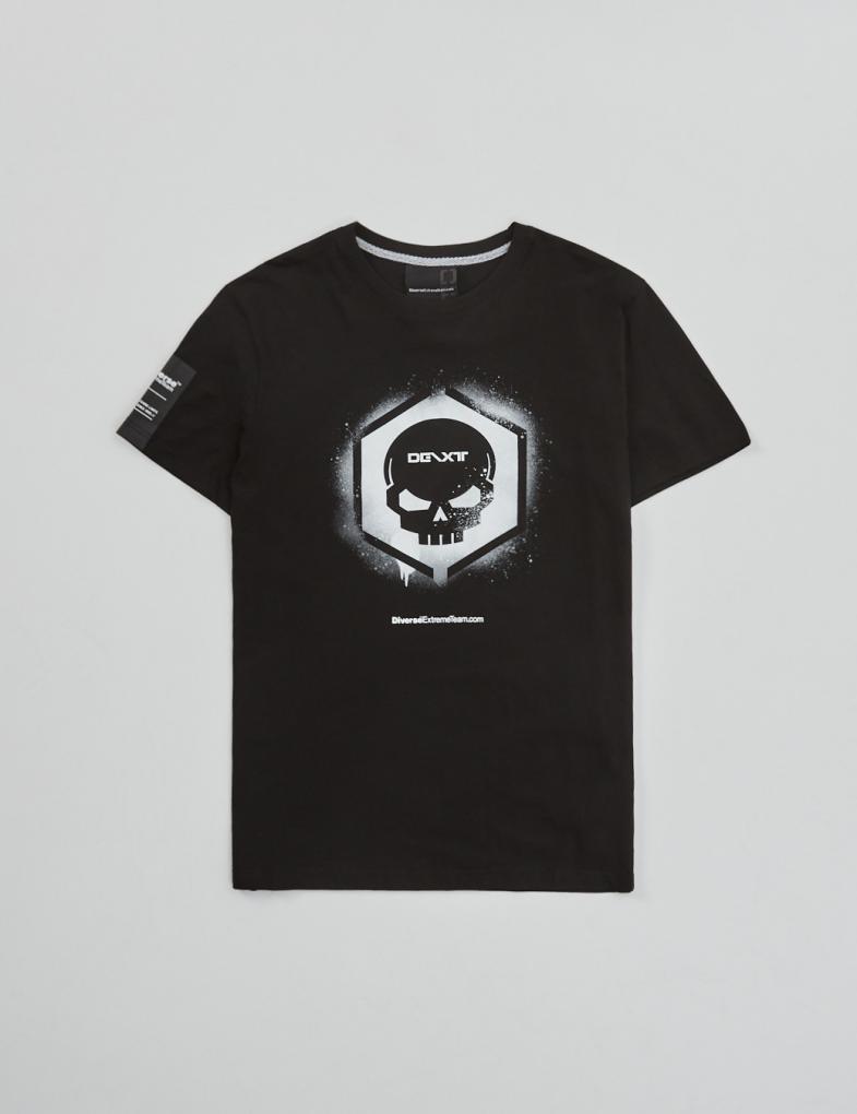 Мужская футболка с принтом DEXT в стиле urban crafted черная