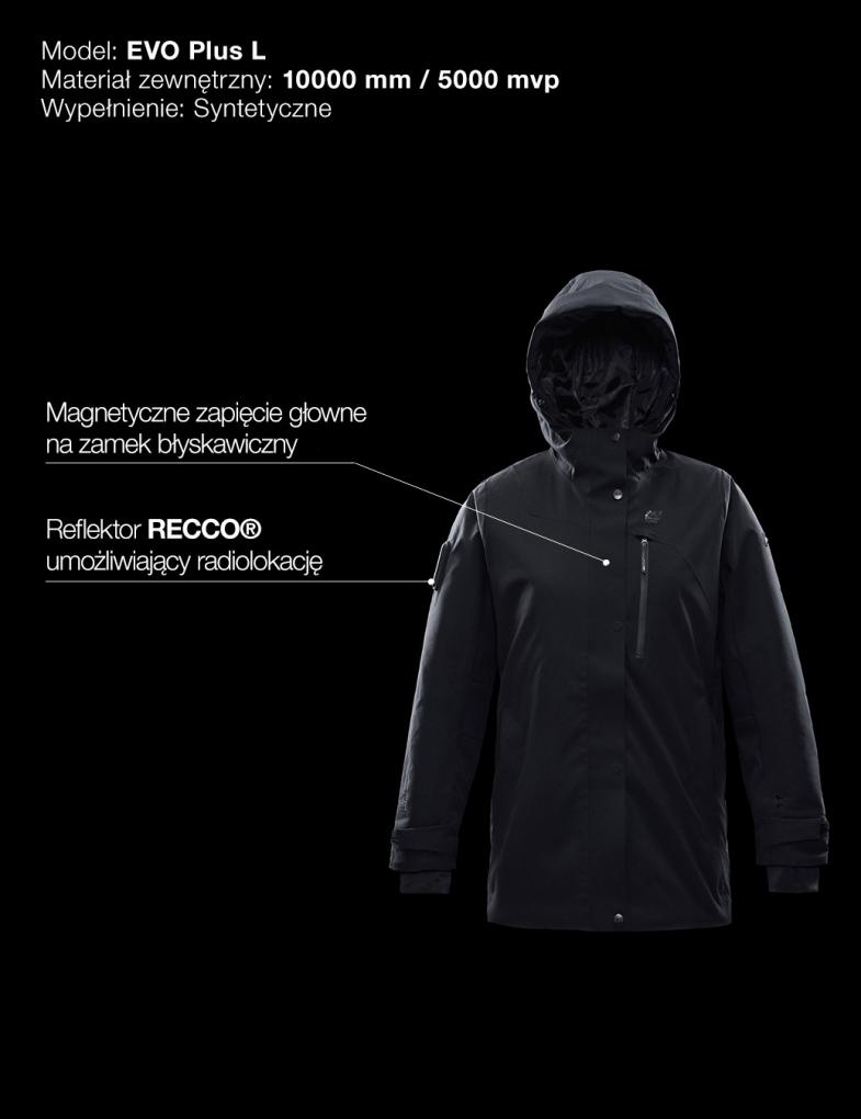 Жіноча куртка з системою локації RECCO лінійки Evolution чорна - Зображення 2