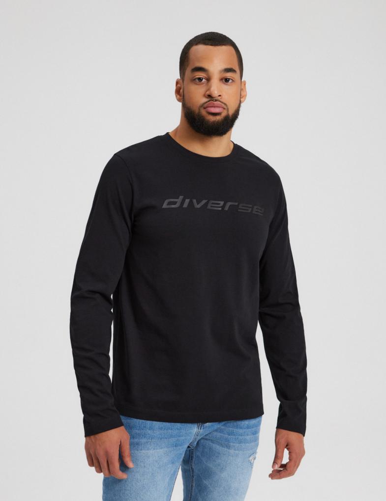 Мужской лонгслив regular fit с логотипом Diverse черный