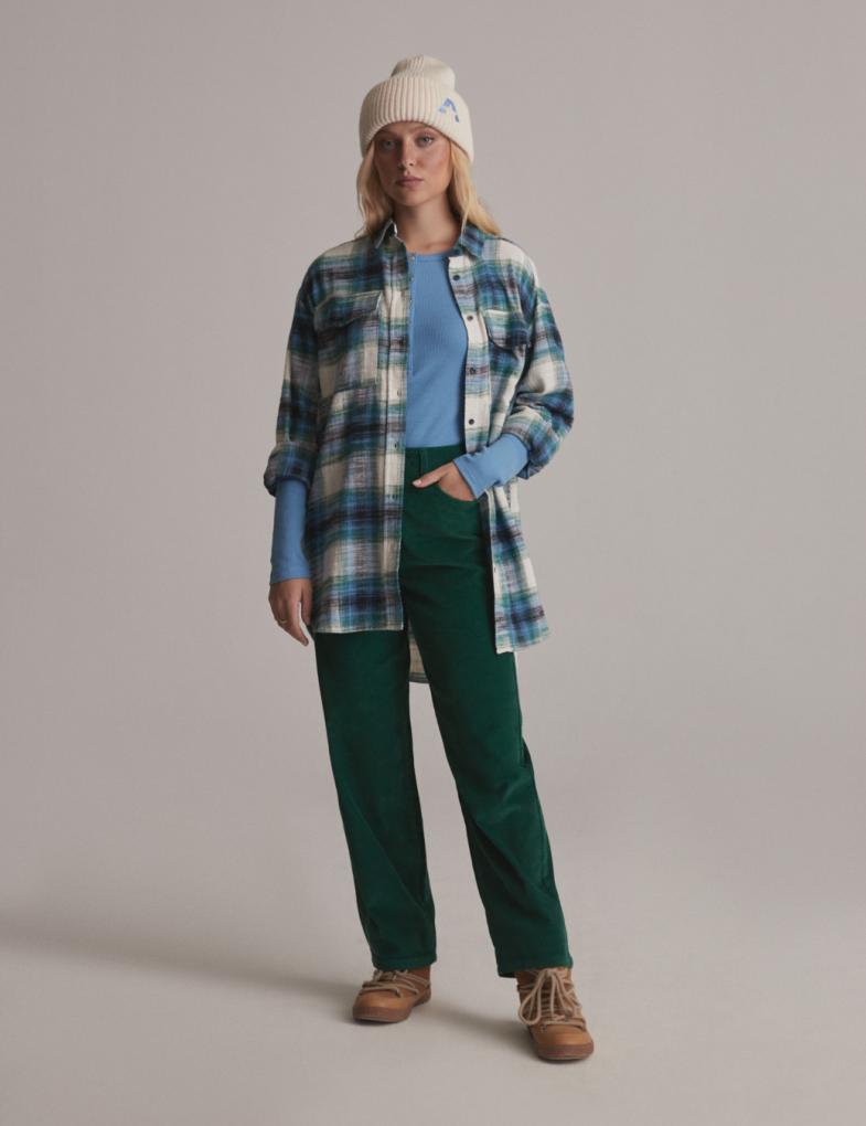 Женская oversize рубашка в клетку многоцветная — изображение 7