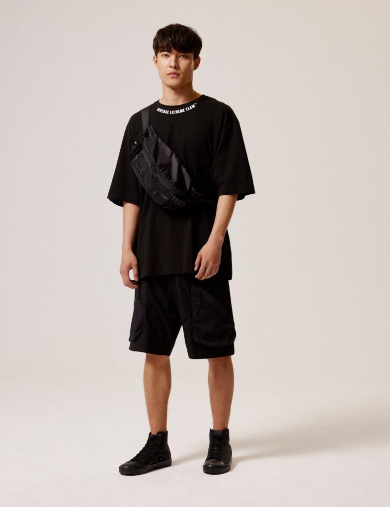 Мужские стильные шорты с большими карманами на молнии линейки DEXT черные