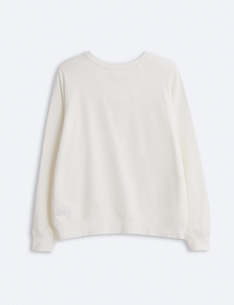 Жіночий світшот з принтом лінійки Premium темно-білий - Зображення 7