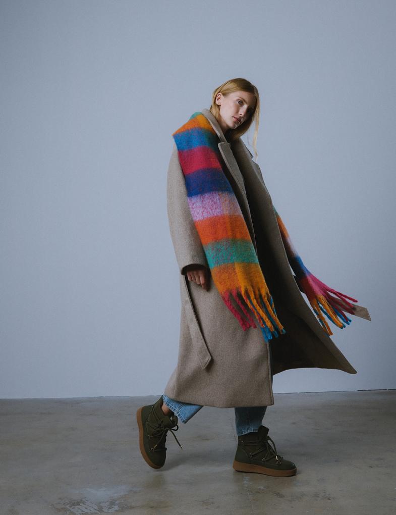 Жіноче пальто oversize довжини максі меланжево-бежеве - Зображення 16