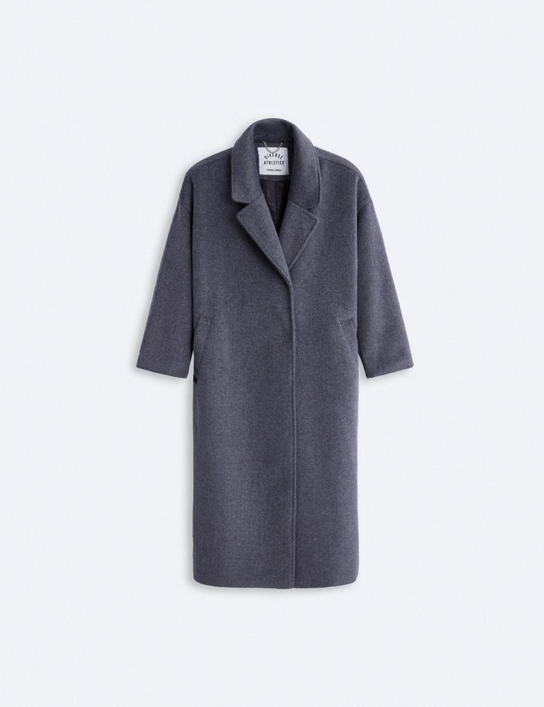 Жіноче пальто oversize довжини максі асфальтове - Зображення 6