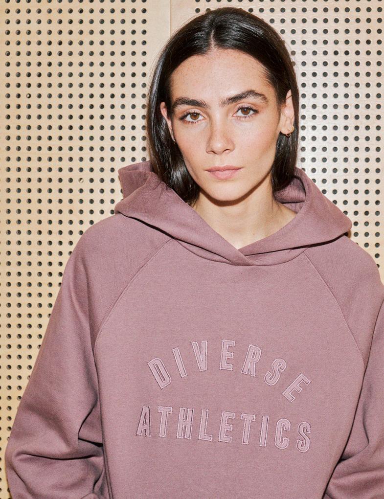 Женский худи с капюшоном и нашивкой Diverse Athletics вересковый — изображение 2