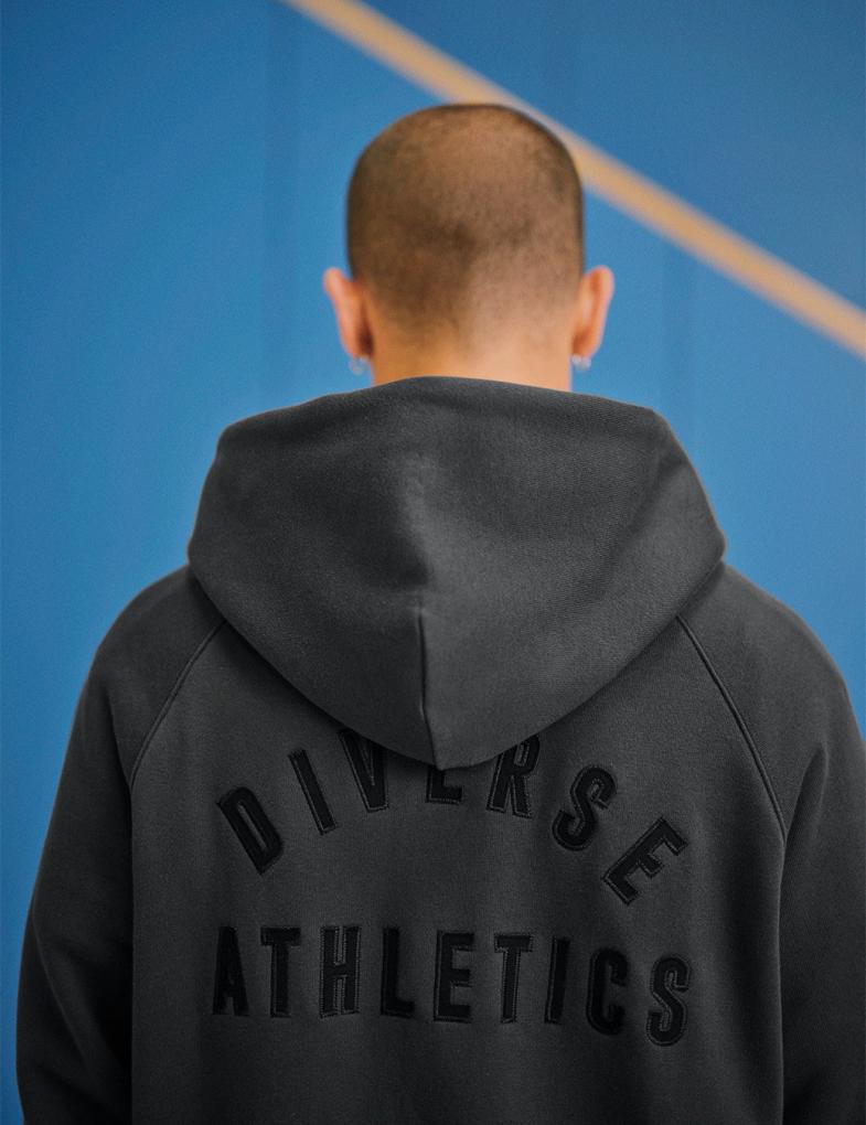 Чоловіча толстовка на блискавці з капюшоном та нашивкою Athletics на спині асфальтова - Зображення 2