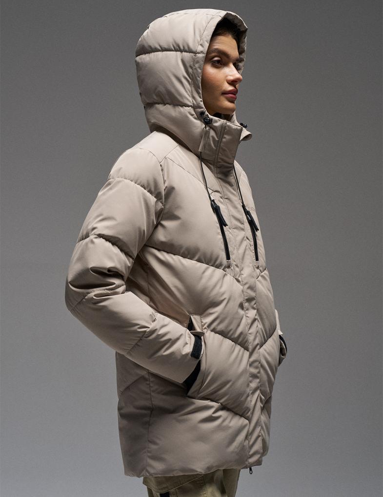Женская стеганая осенне-зимняя куртка EVO PRIANI ST бежевая — изображение 3