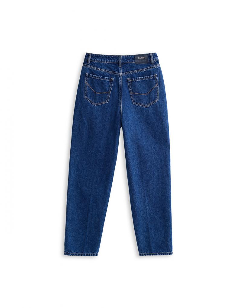 Женские джинсы QUA mom fit с завышенной талией темно-голубые — изображение 9
