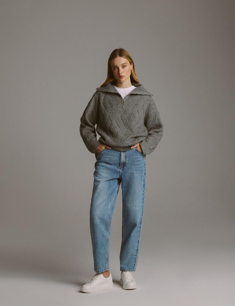 Жіночі джинси QUA mom fit із завищеною талією світло-блакитні