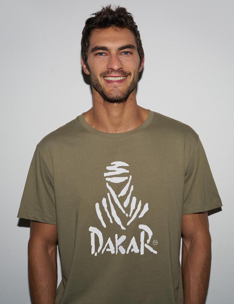Чоловіча футболка Dakar DES LOGO світла хакі
