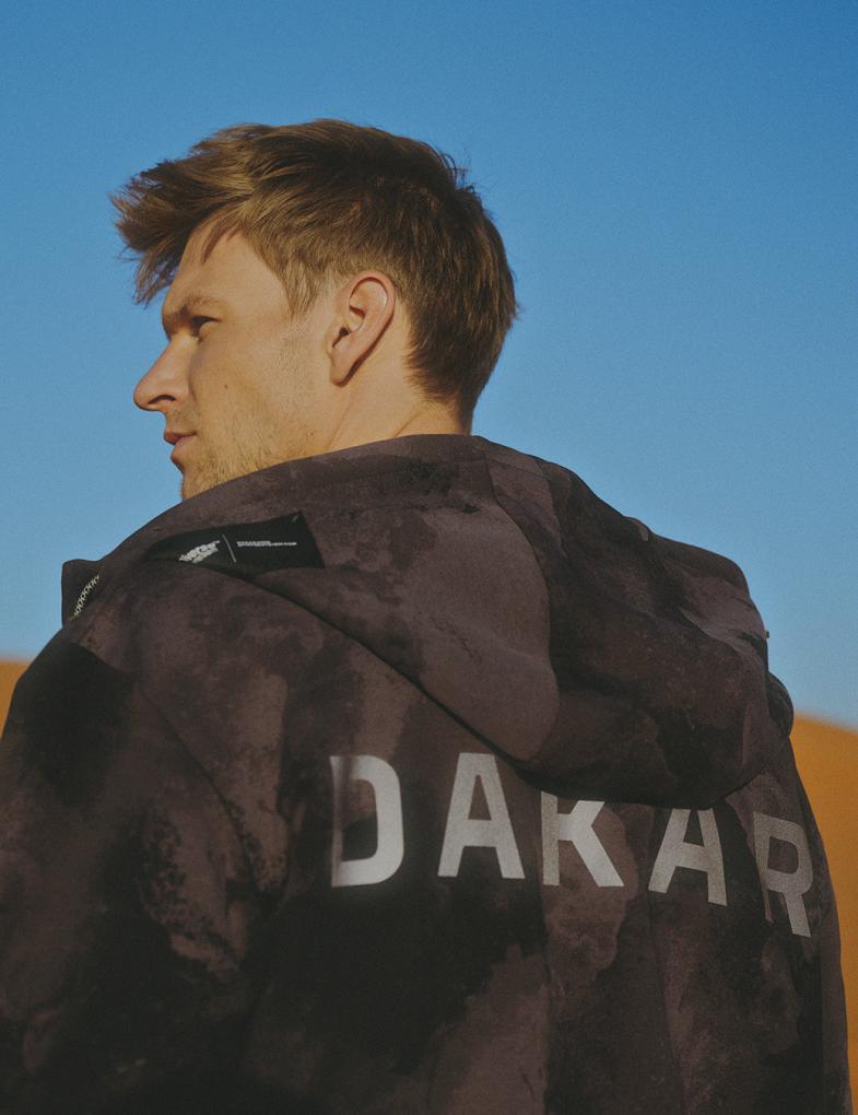 Чоловіча толстовка на блискавці колекції Dakar у чорно-сірому камуфляжі