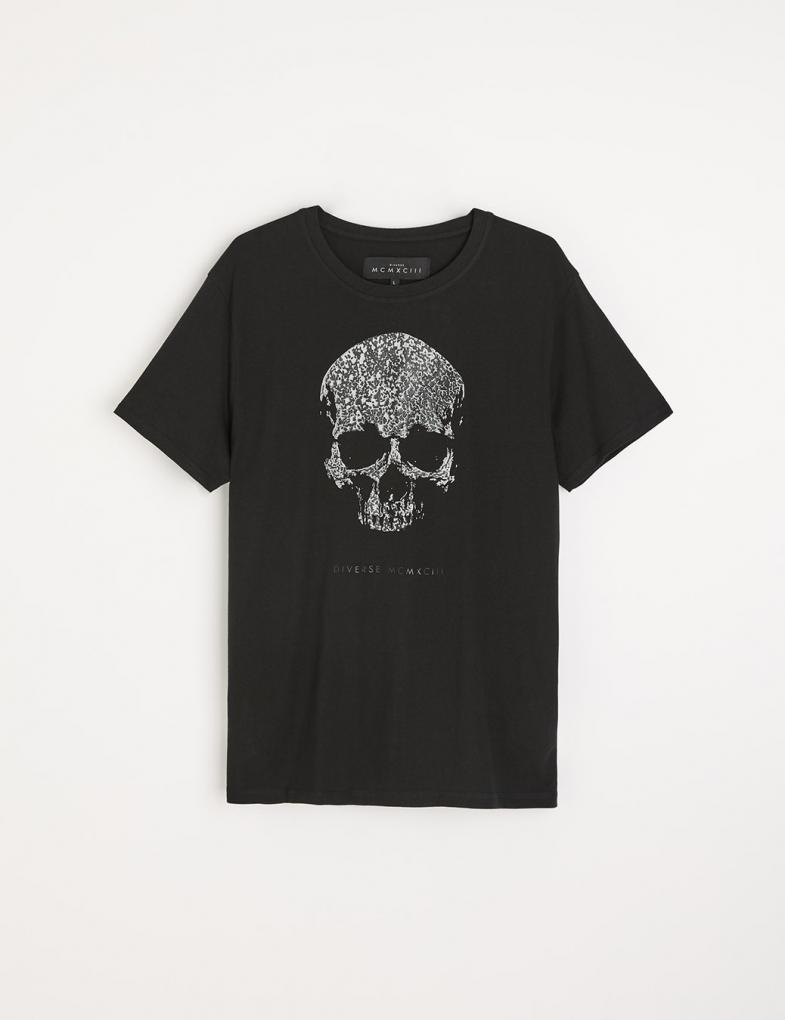 Мужская футболка Premium SKULL с принтом черная