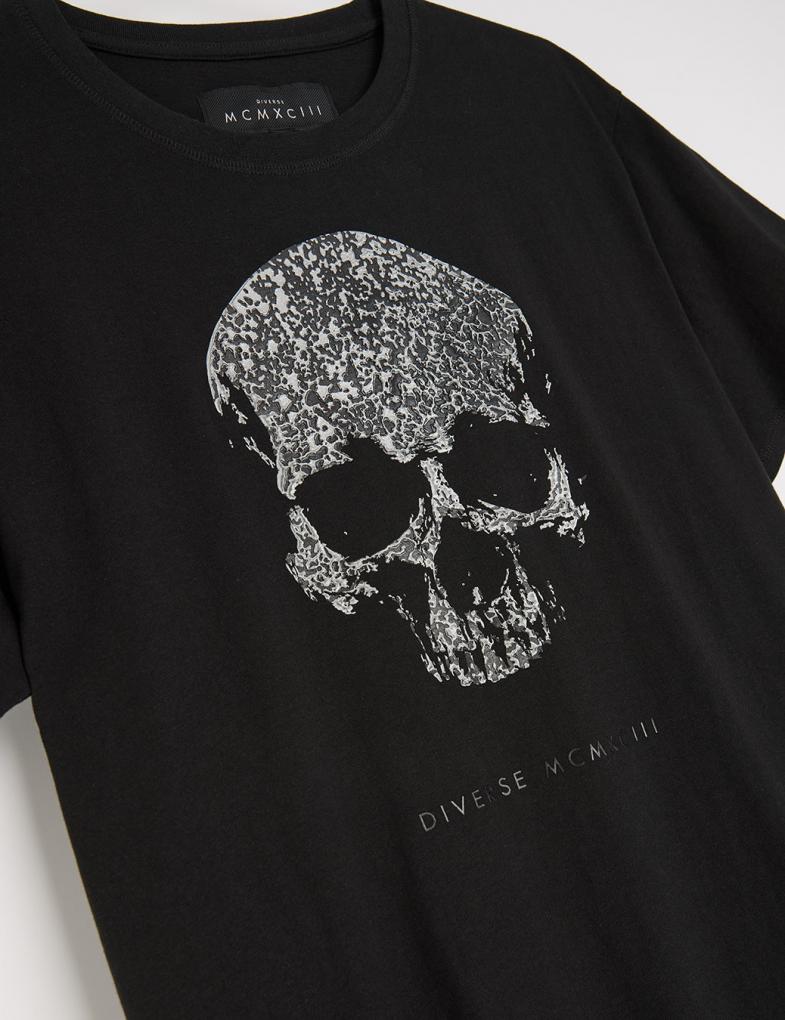 Мужская футболка Premium SKULL с принтом черная — изображение 3