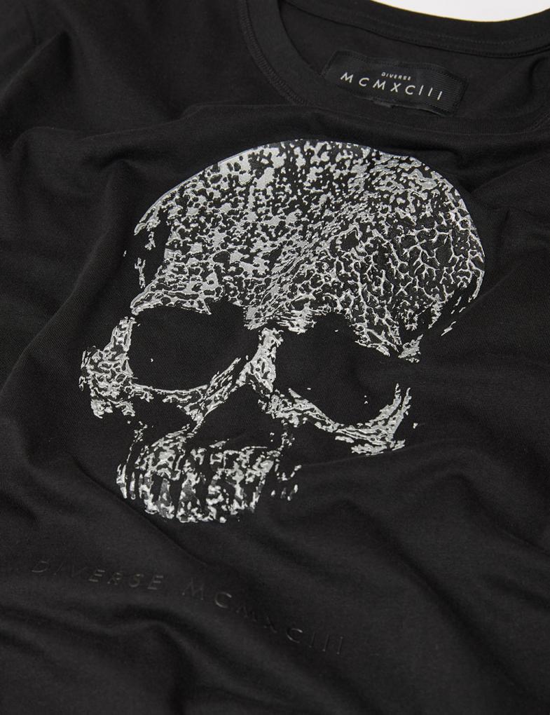 Мужская футболка Premium SKULL с принтом черная — изображение 2