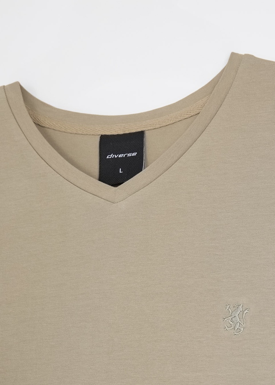 Футболка чоловіча V NECK 252 з V-подібним вирізом хакі - Зображення 4