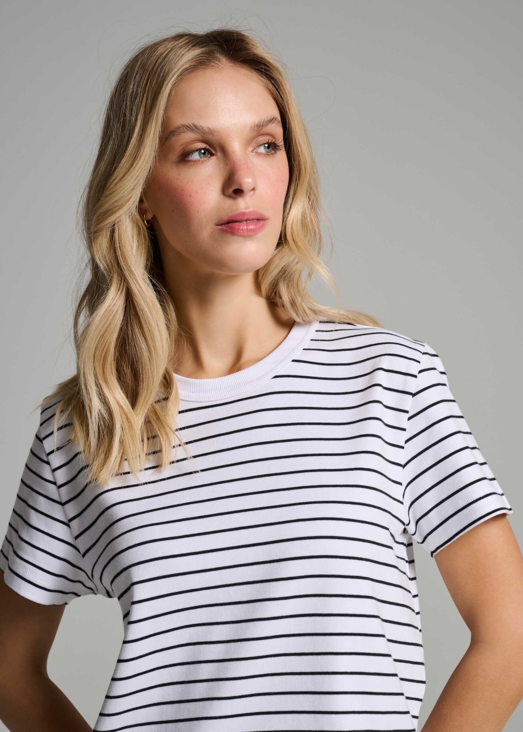 Футболка в полоску женская QLOMA heavy-cotton многоцветная — изображение 2