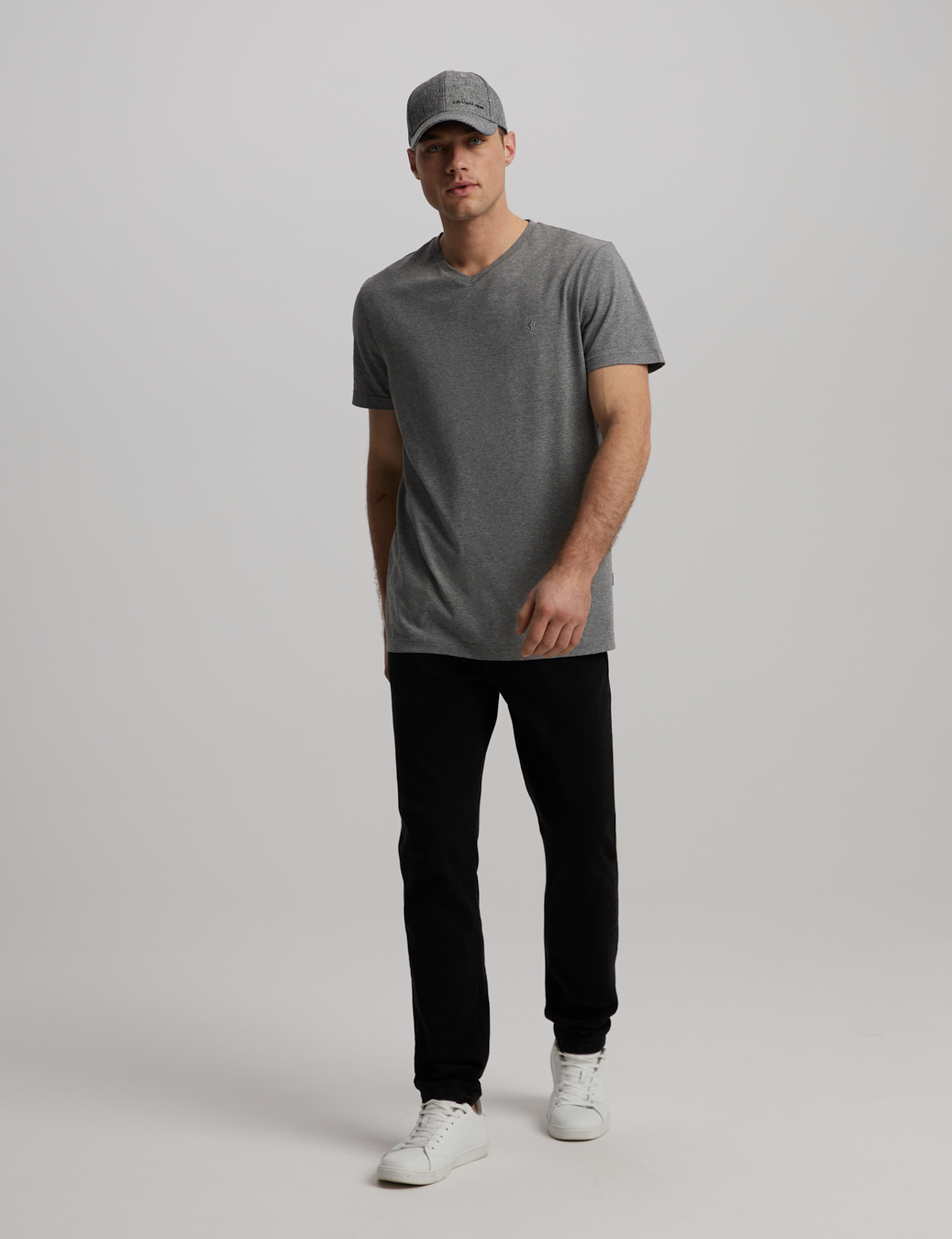 Футболка чоловіча V NECK 252 з V-подібним вирізом графітовий меланж - Зображення 5