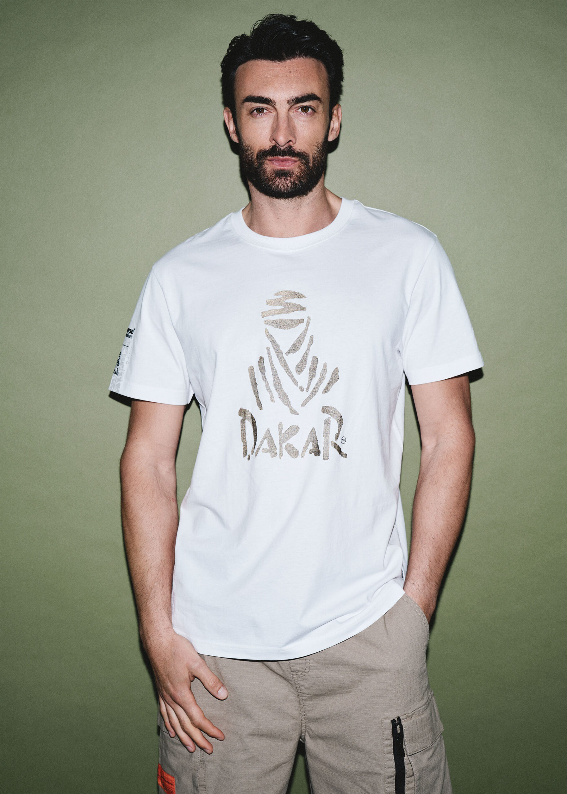Футболка мужская Dakar DES LOGO25 с принтом белая