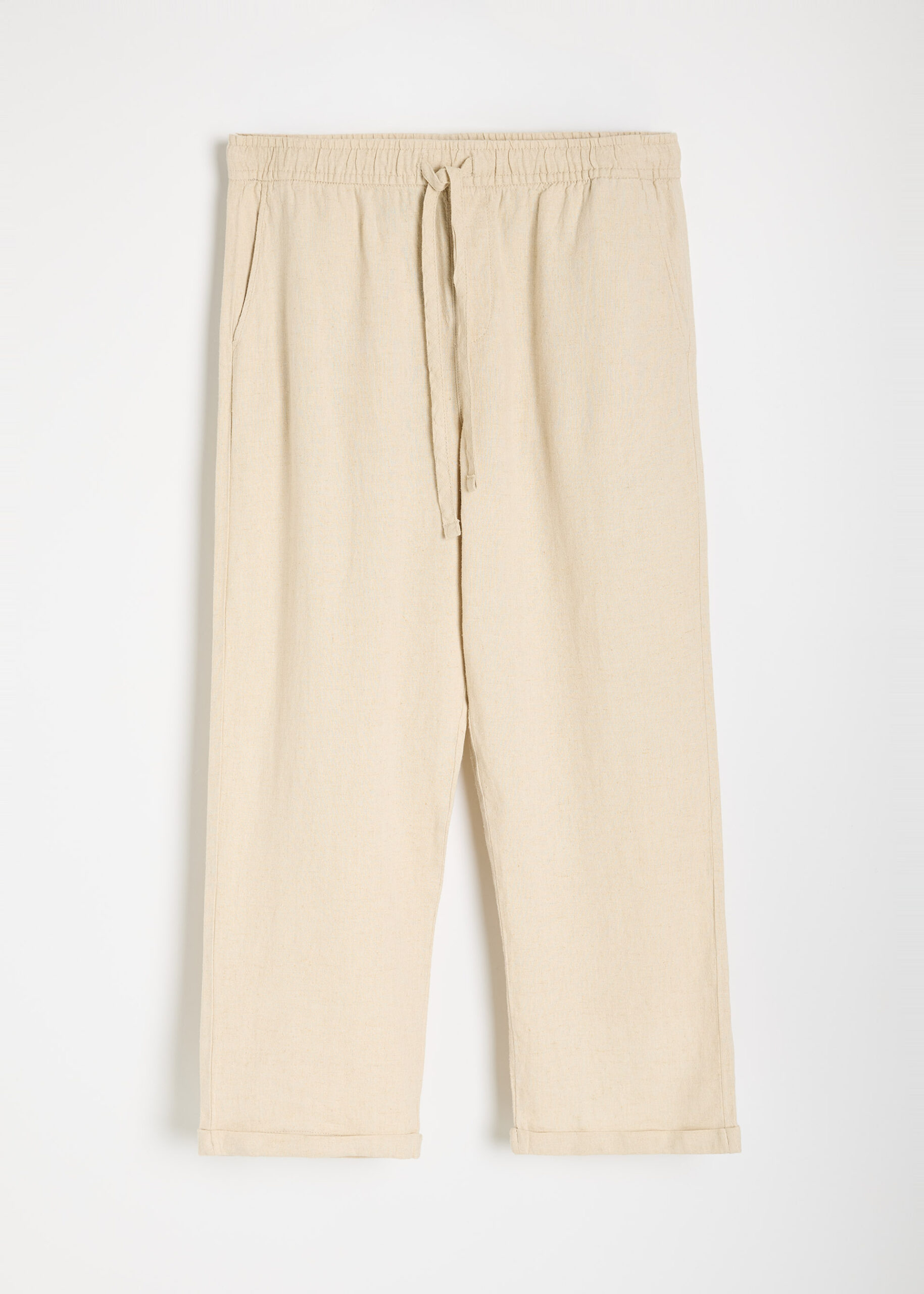 Брюки мужские TORC jogger fit с льняной смесью бежевые