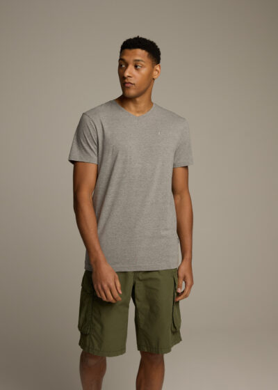 Футболка V NECK 253 мужская с v-образным вырезом серый меланж