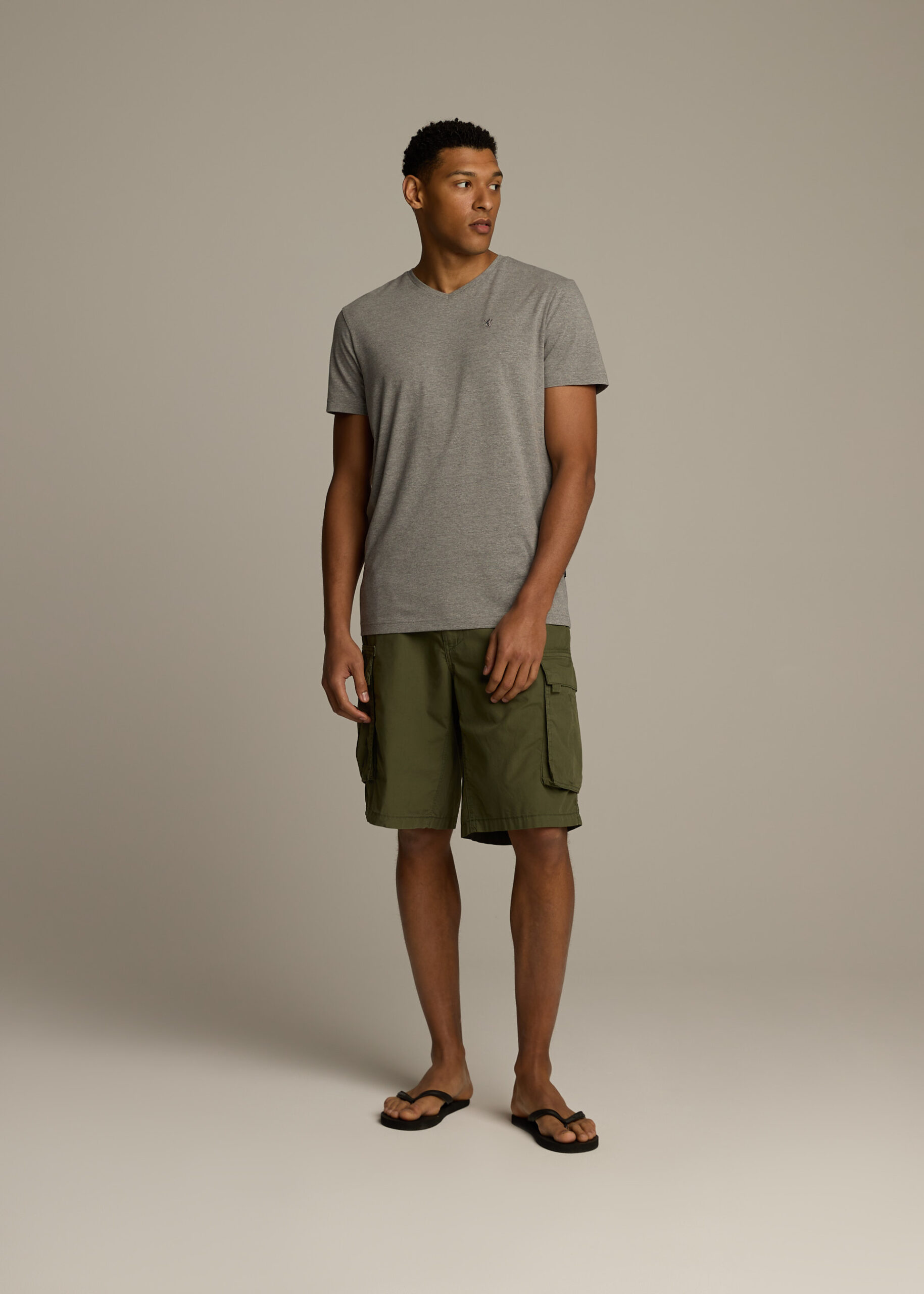 Футболка V NECK 253 мужская с v-образным вырезом серый меланж — изображение 4