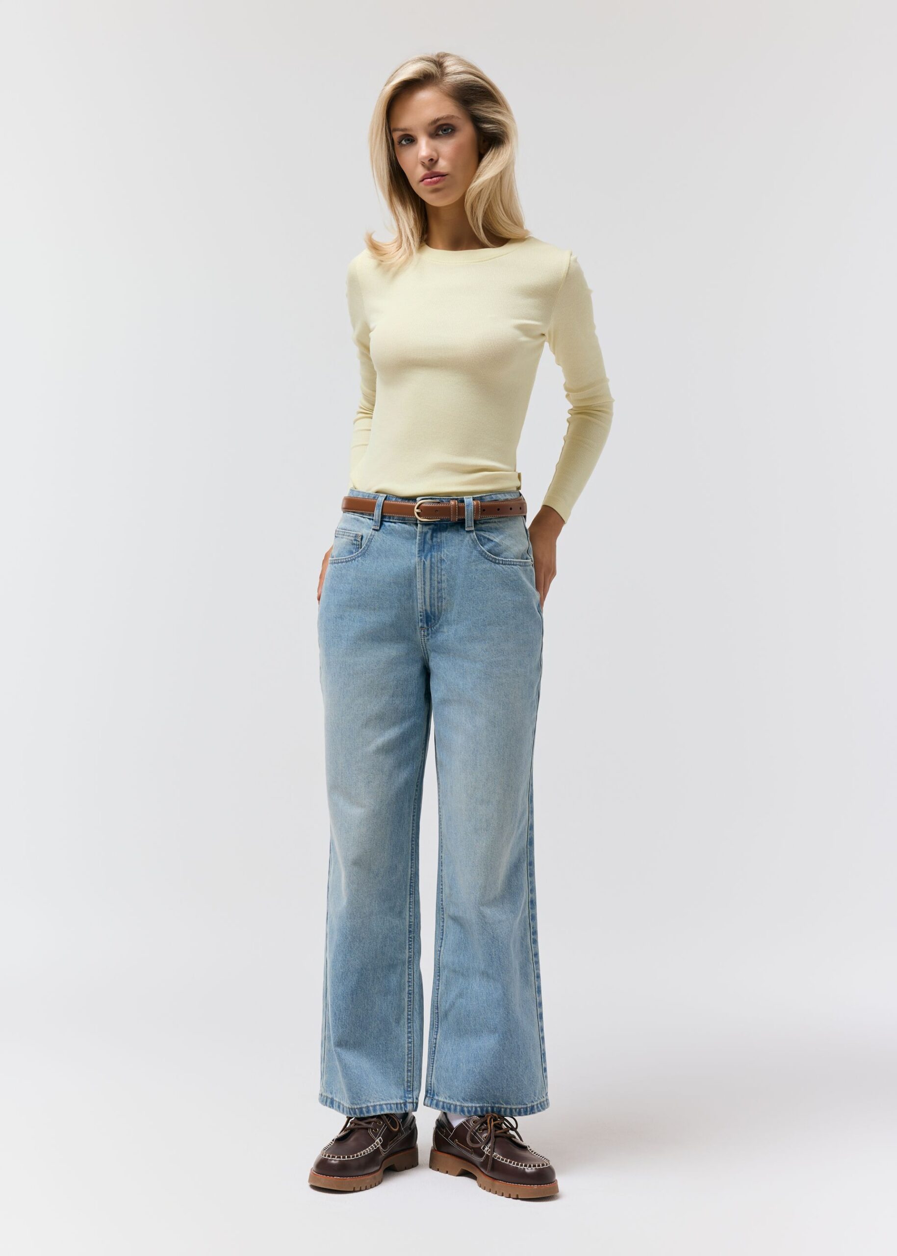 Лонгслів приталений жіночий AMUSED 261 світло-жовтий - Зображення 3